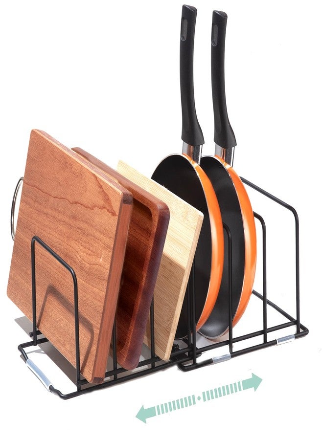 Eyskutvjc Cutting Board Organizer, Adjustable Pot and Pan Organizer Rack, Kitchen Cabinet Holder for Cutting Board,Baking Tray, Cookie Sheet, Bakeware Organizer for Countertop - Image 1